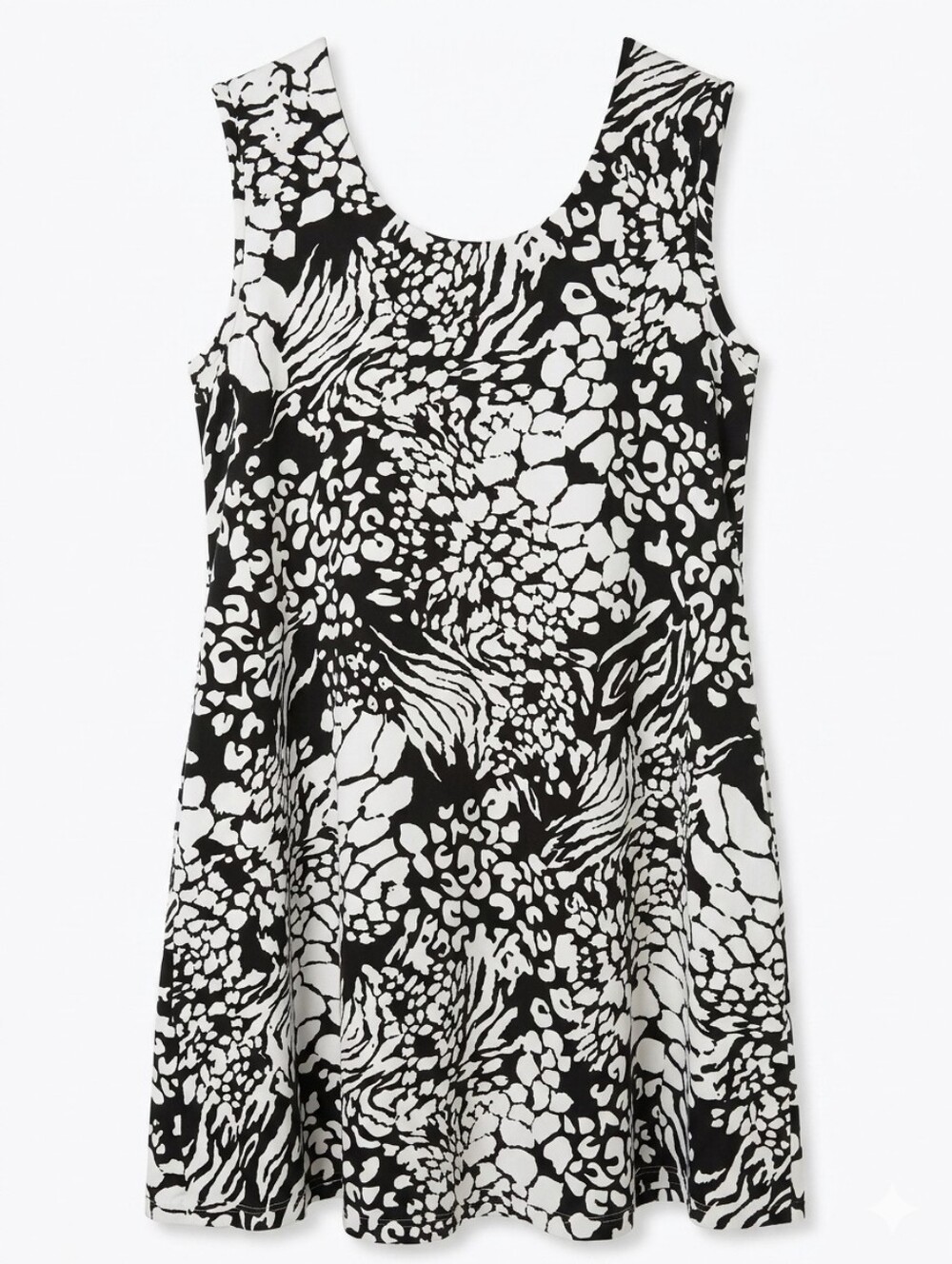 Tabi Black & White Printed Sleeveless Dress Sz XL - Picture 3 of 6